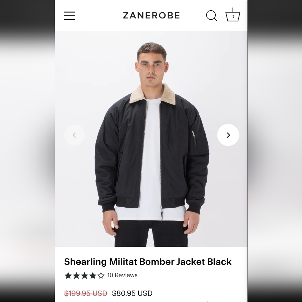 Shearling Militat Bomber Jacket Black